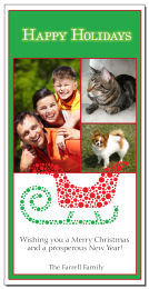 Red & Green Sleigh Holiday Card 4
